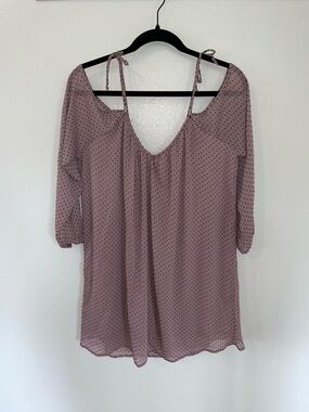 Mahina Women’s Mauve Polka Dot Cold-Shoulder Dress/Tunic